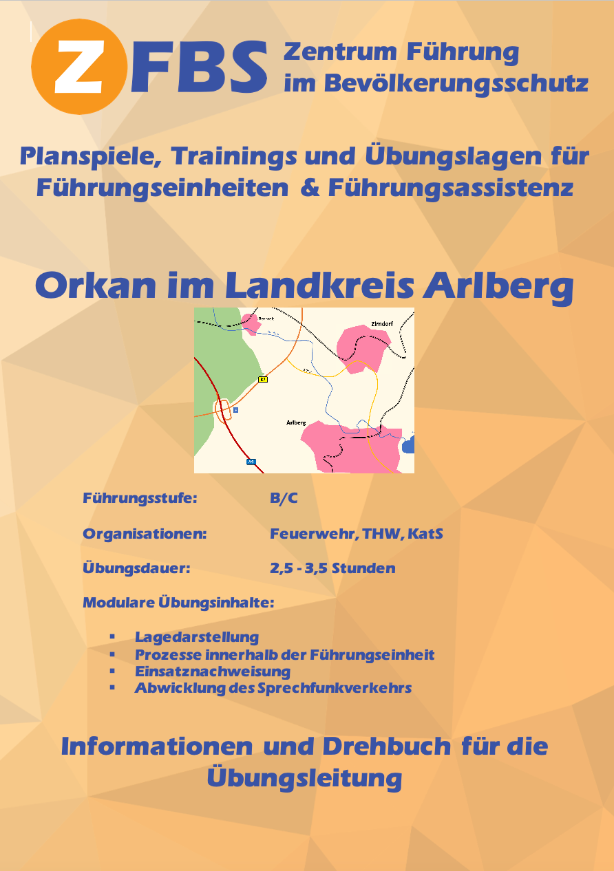 Trainings-/Übungslage - Orkan in Arlberg