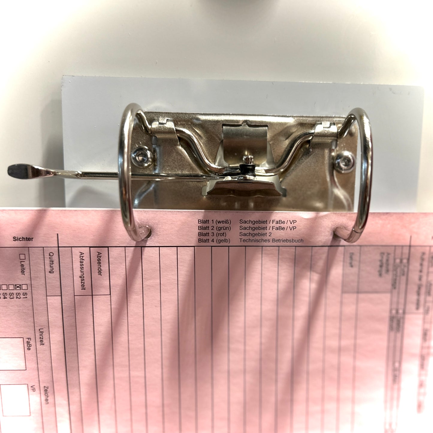 Nachweisung Ordnerringklemme