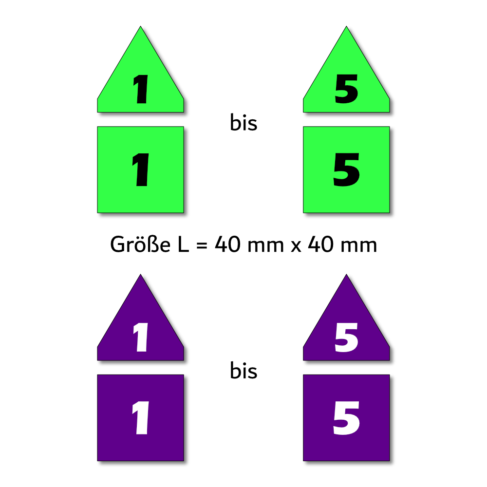 Magnetpfeile L 40 mm grün/violett