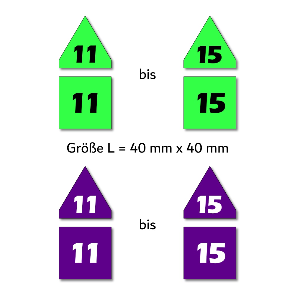 Magnetpfeile L 40 mm grün/violett