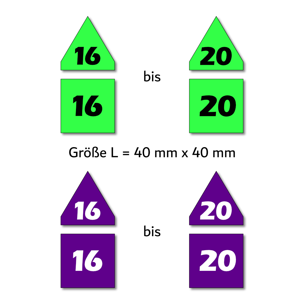 Magnetpfeile L 40 mm grün/violett