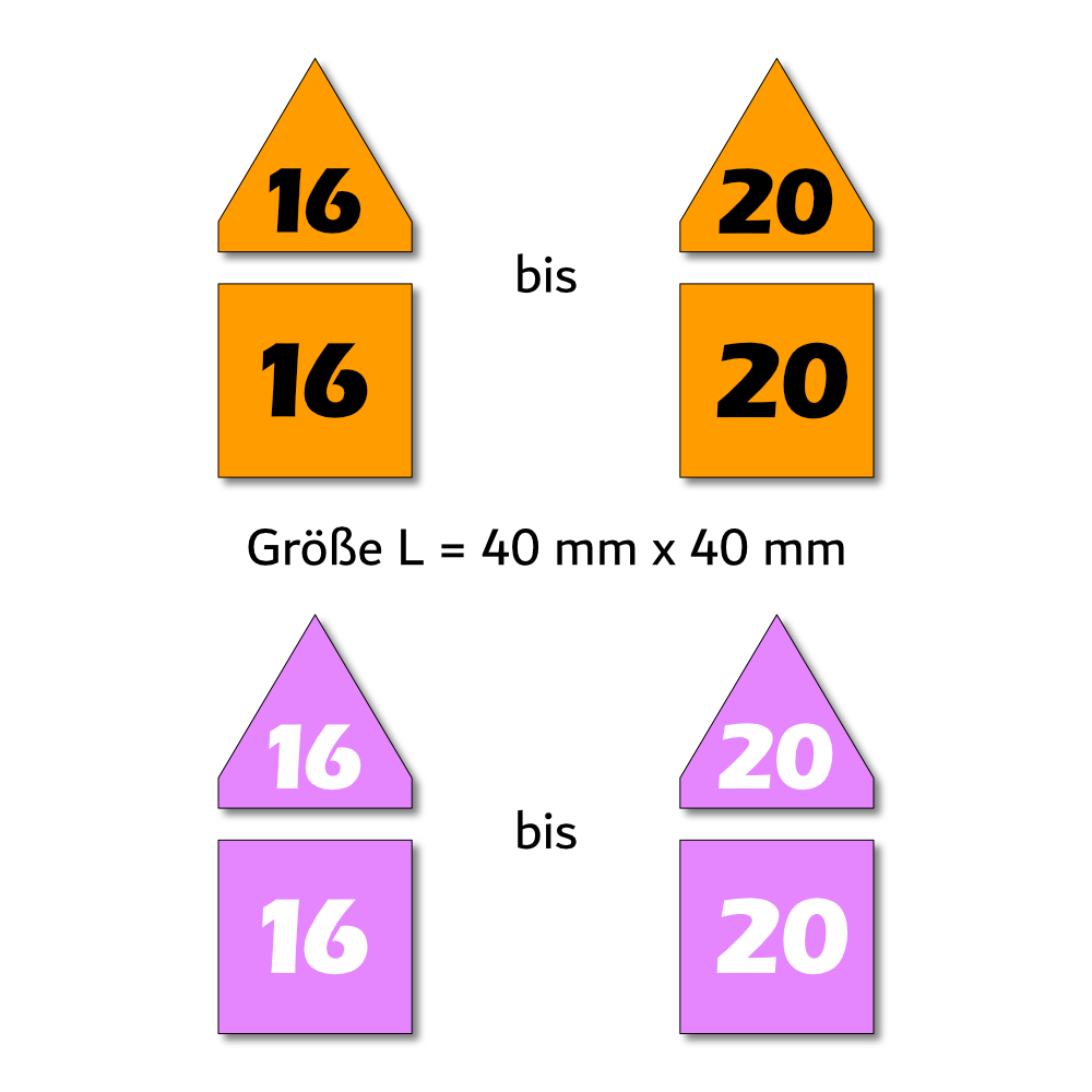 Magnetpfeile L 40 mm rosa/orange