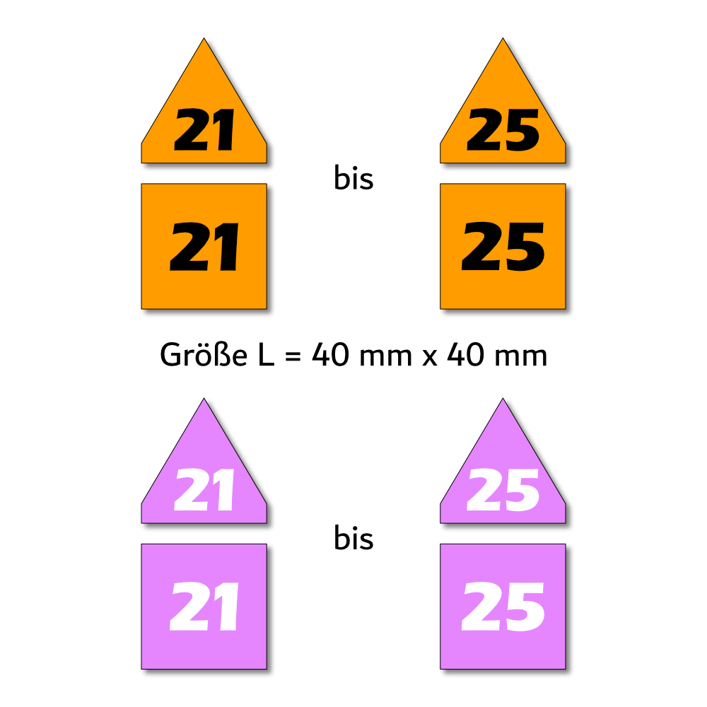 Magnetpfeile L 40 mm rosa/orange