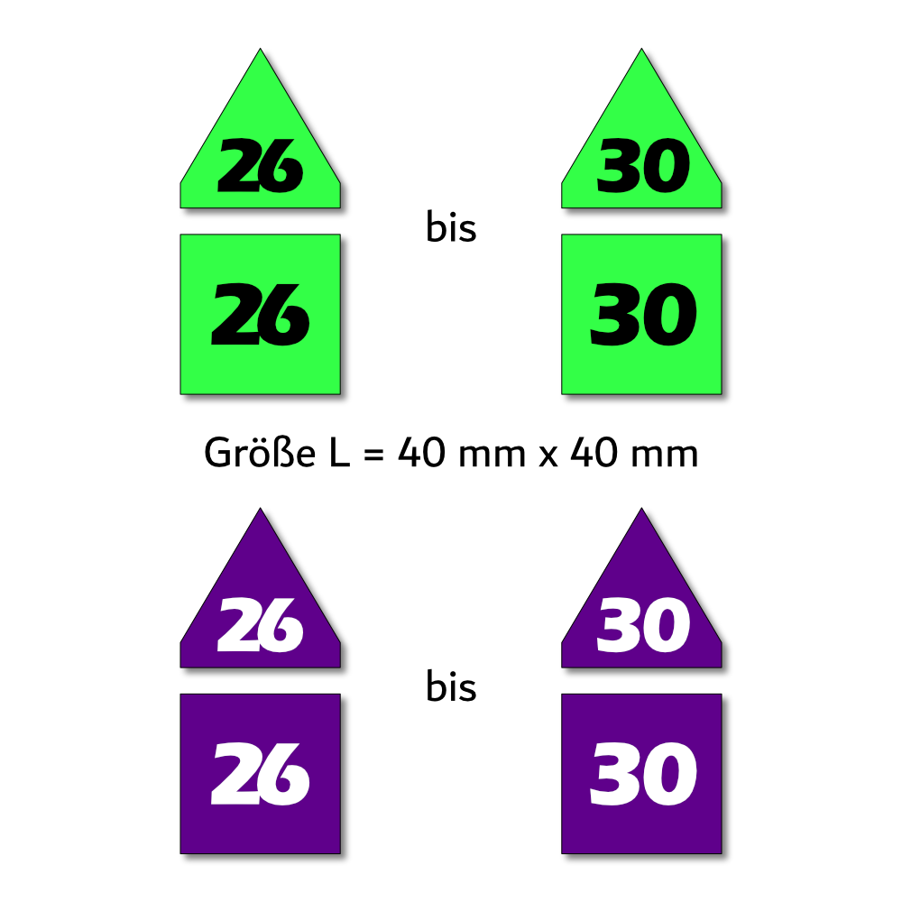 Magnetpfeile L 40 mm grün/violett