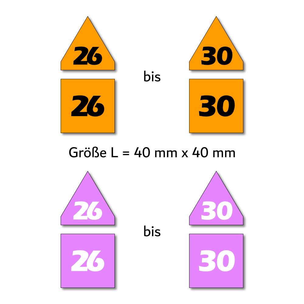 Magnetpfeile L 40 mm rosa/orange