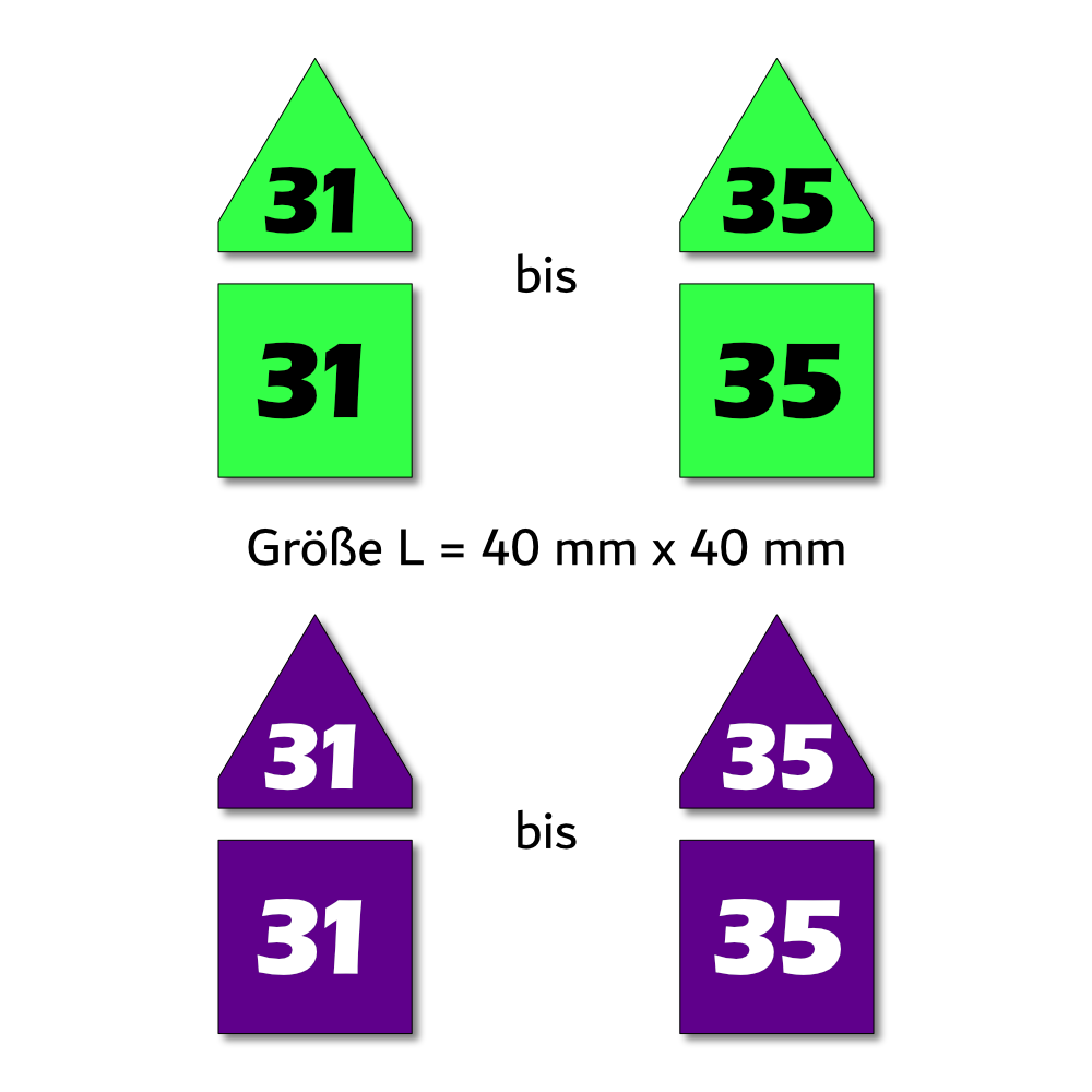 Magnetpfeile L 40 mm grün/violett