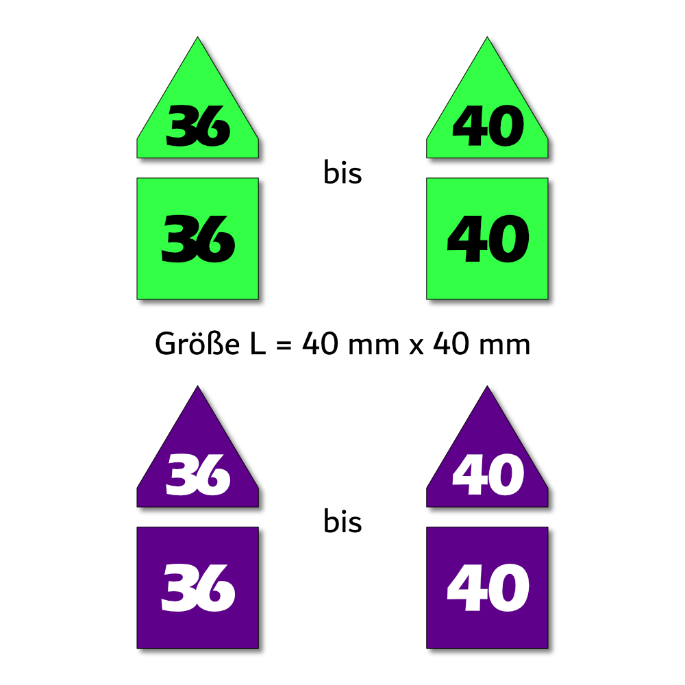 Magnetpfeile L 40 mm grün/violett