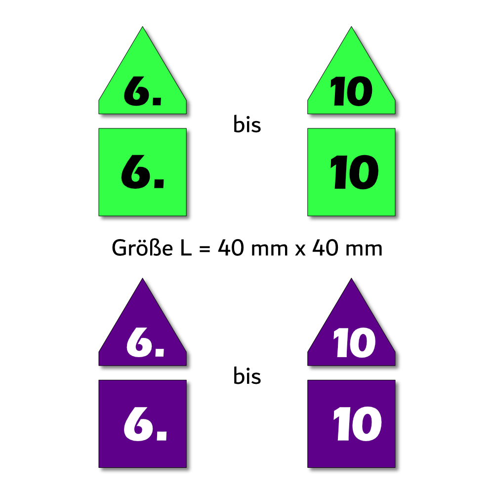 Magnetpfeile L 40 mm grün/violett