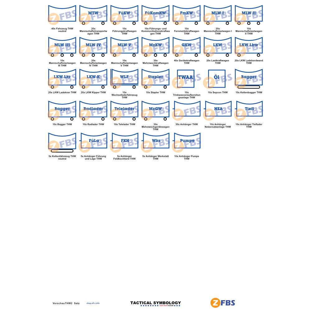 EASY SPLIT 50 - ZFBS Erweiterungssatz THW Fahrzeuge