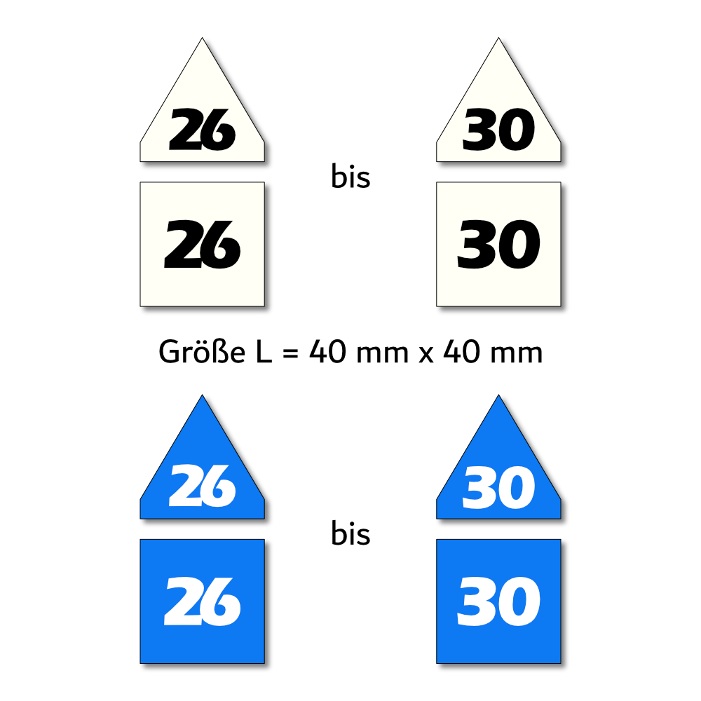 Magnetpfeile L 40 mm weiß/blau