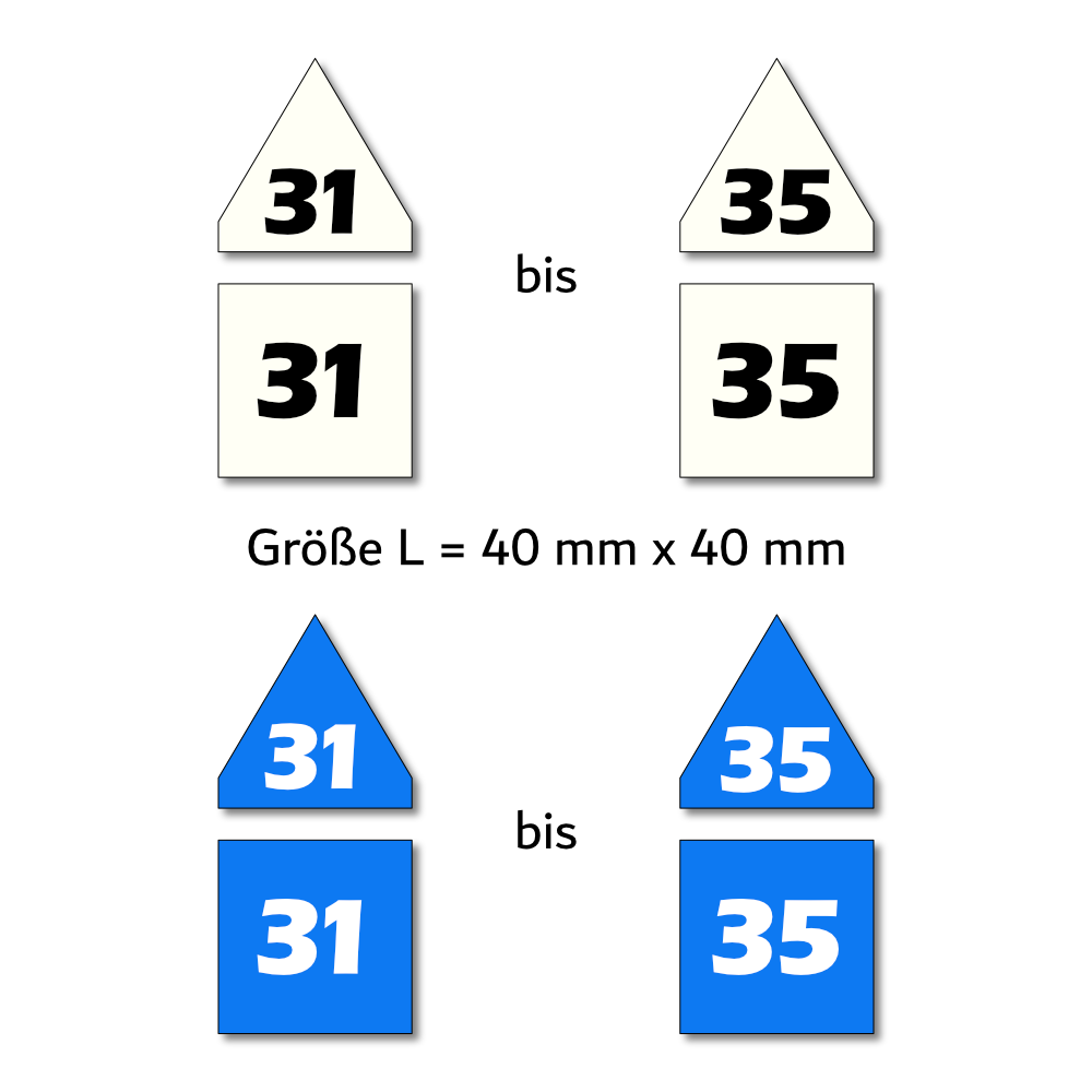 Magnetpfeile L 40 mm weiß/blau