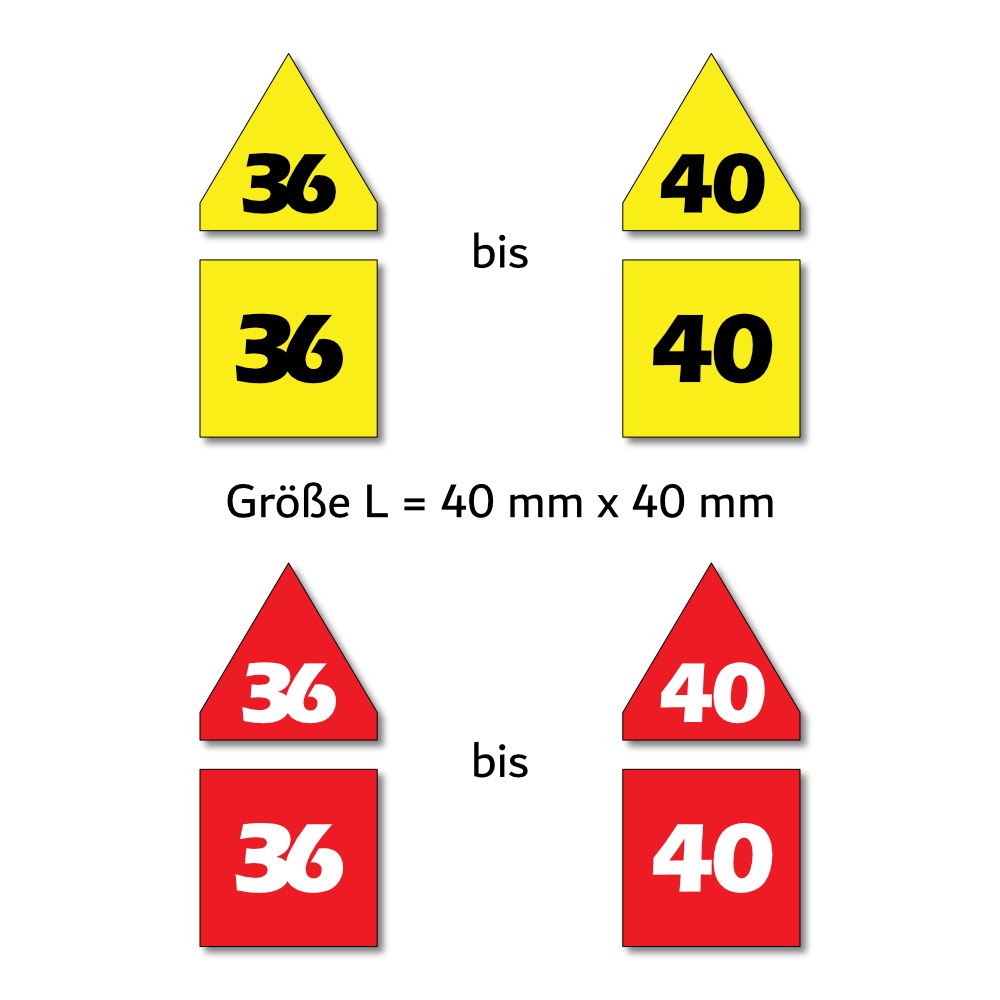 Magnetpfeile L 40 mm gelb/rot