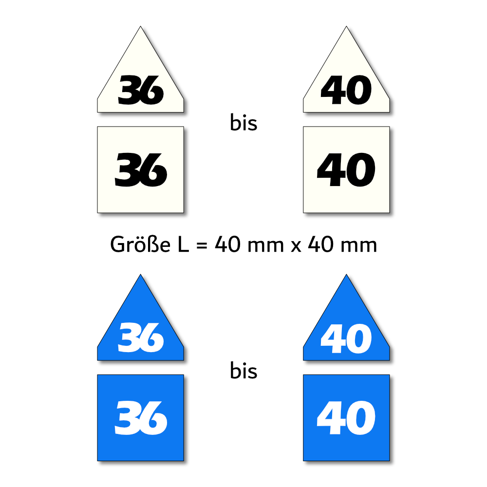 Magnetpfeile L 40 mm weiß/blau