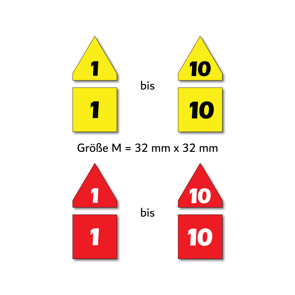 Magnetpfeile M 32 mm gelb/rot