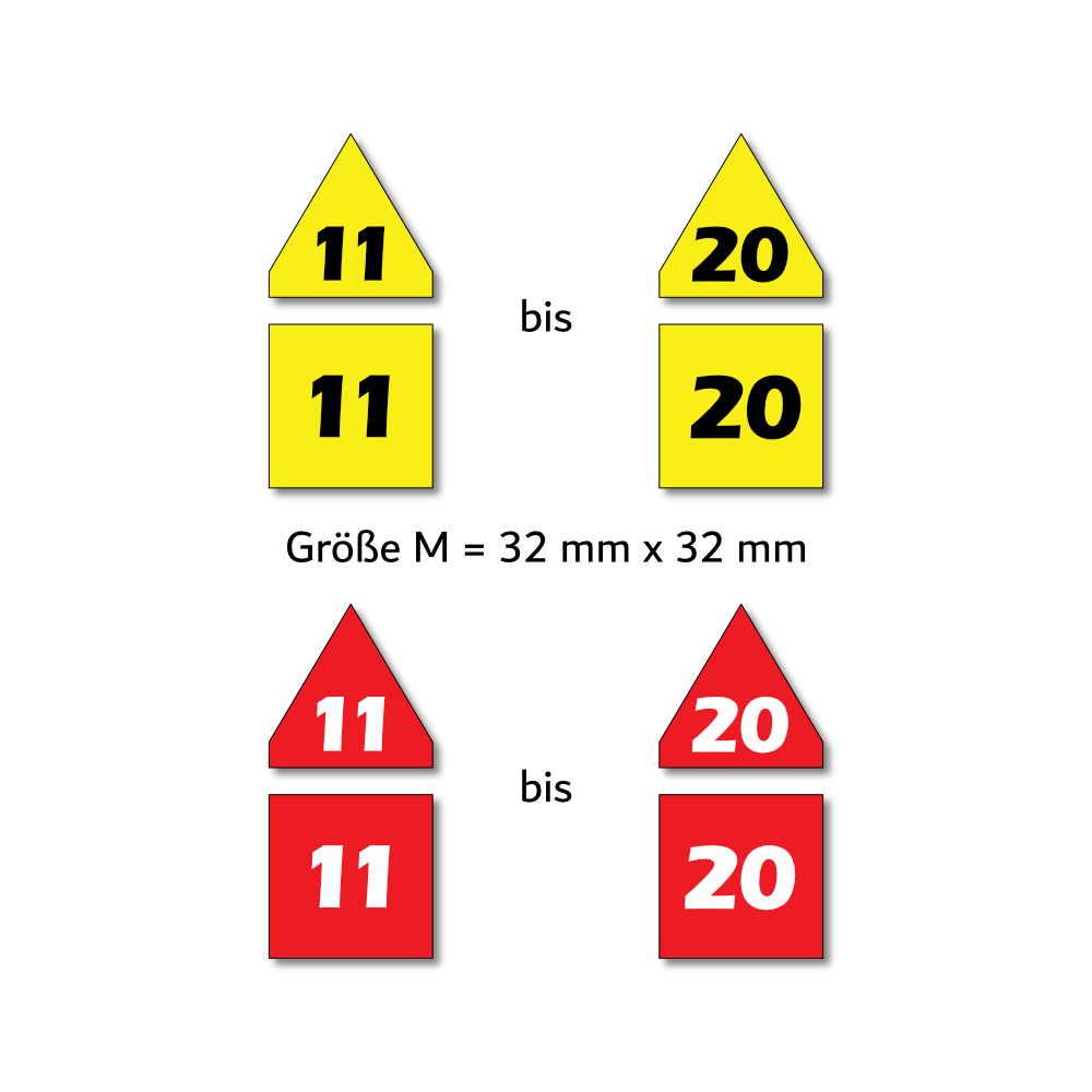 Magnetpfeile M 32 mm gelb/rot