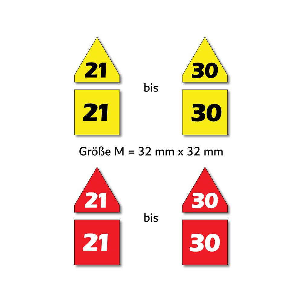 Magnetpfeile M 32 mm gelb/rot