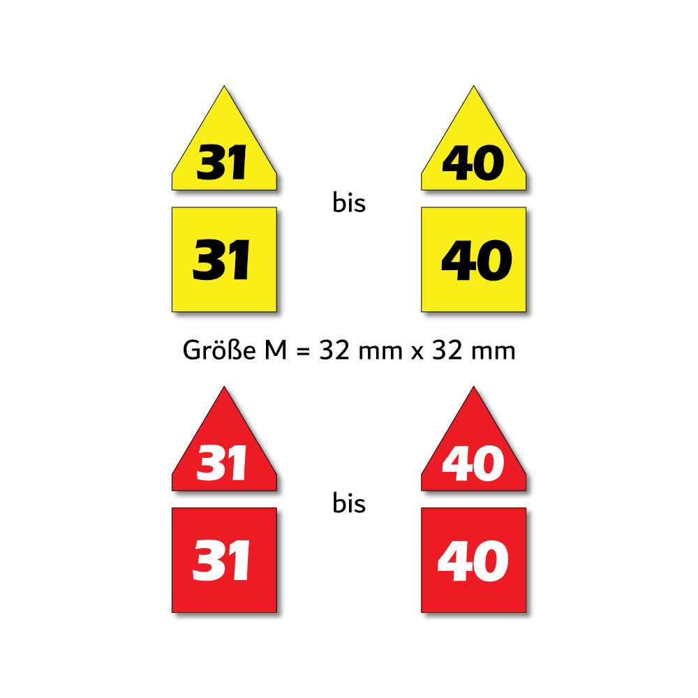 Magnetpfeile M 32 mm gelb/rot