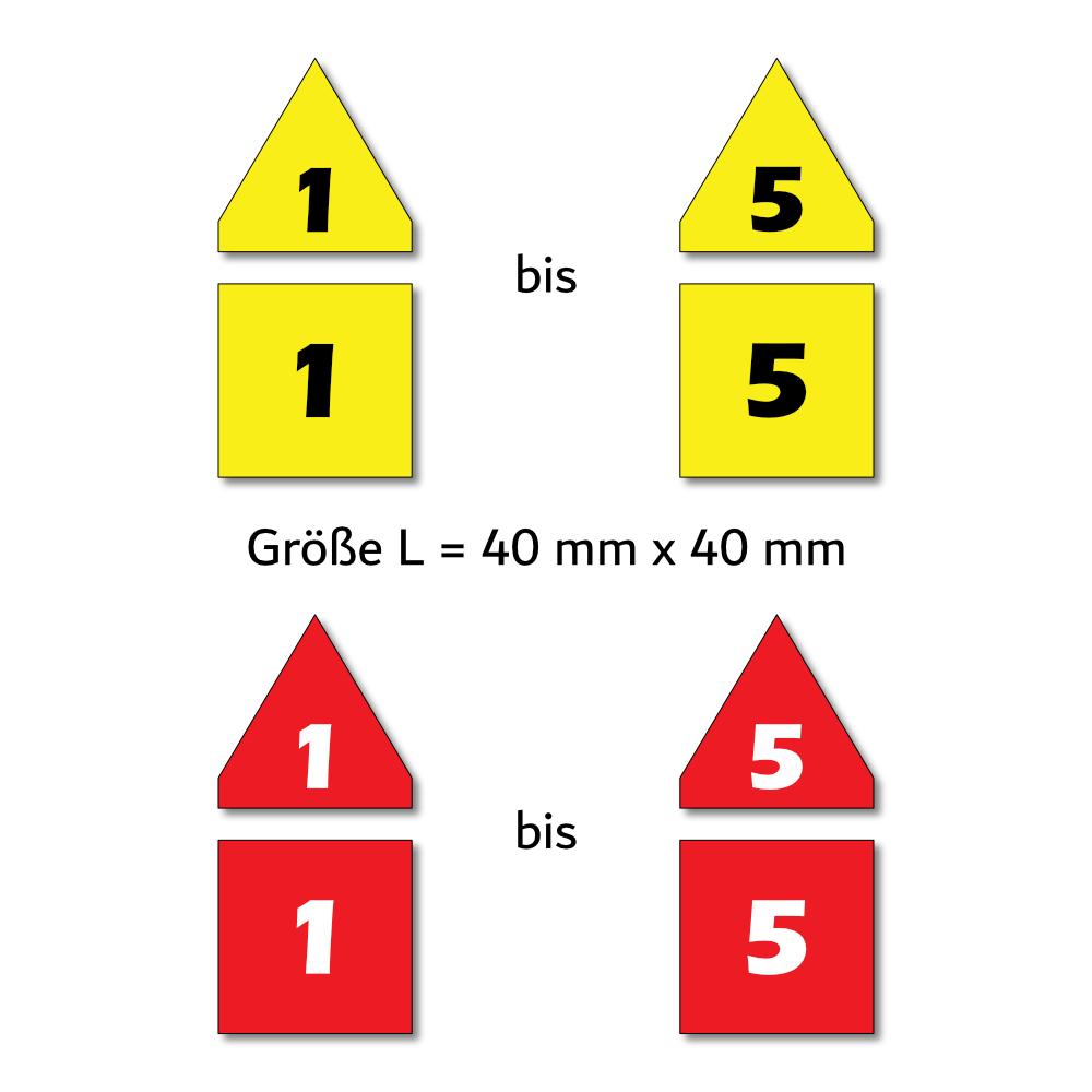 Magnetpfeile L 40 mm gelb/rot