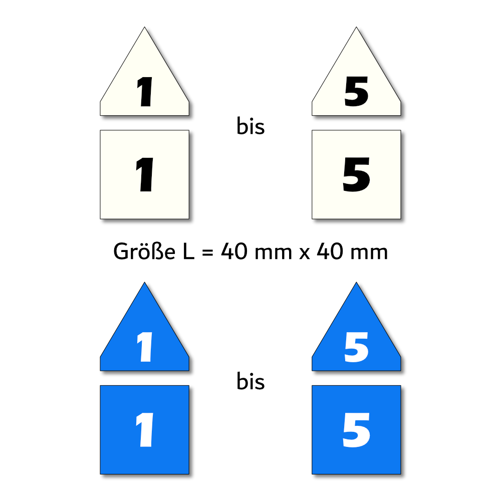 Magnetpfeile L 40 mm weiß/blau