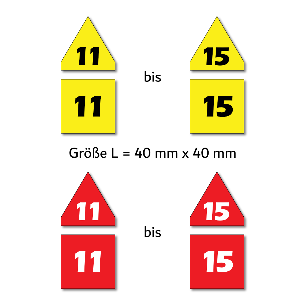 Magnetpfeile L 40 mm gelb/rot