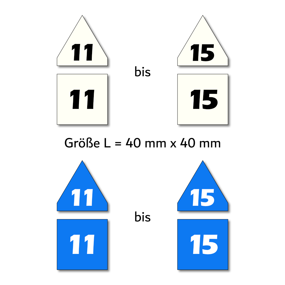 Magnetpfeile L 40 mm weiß/blau