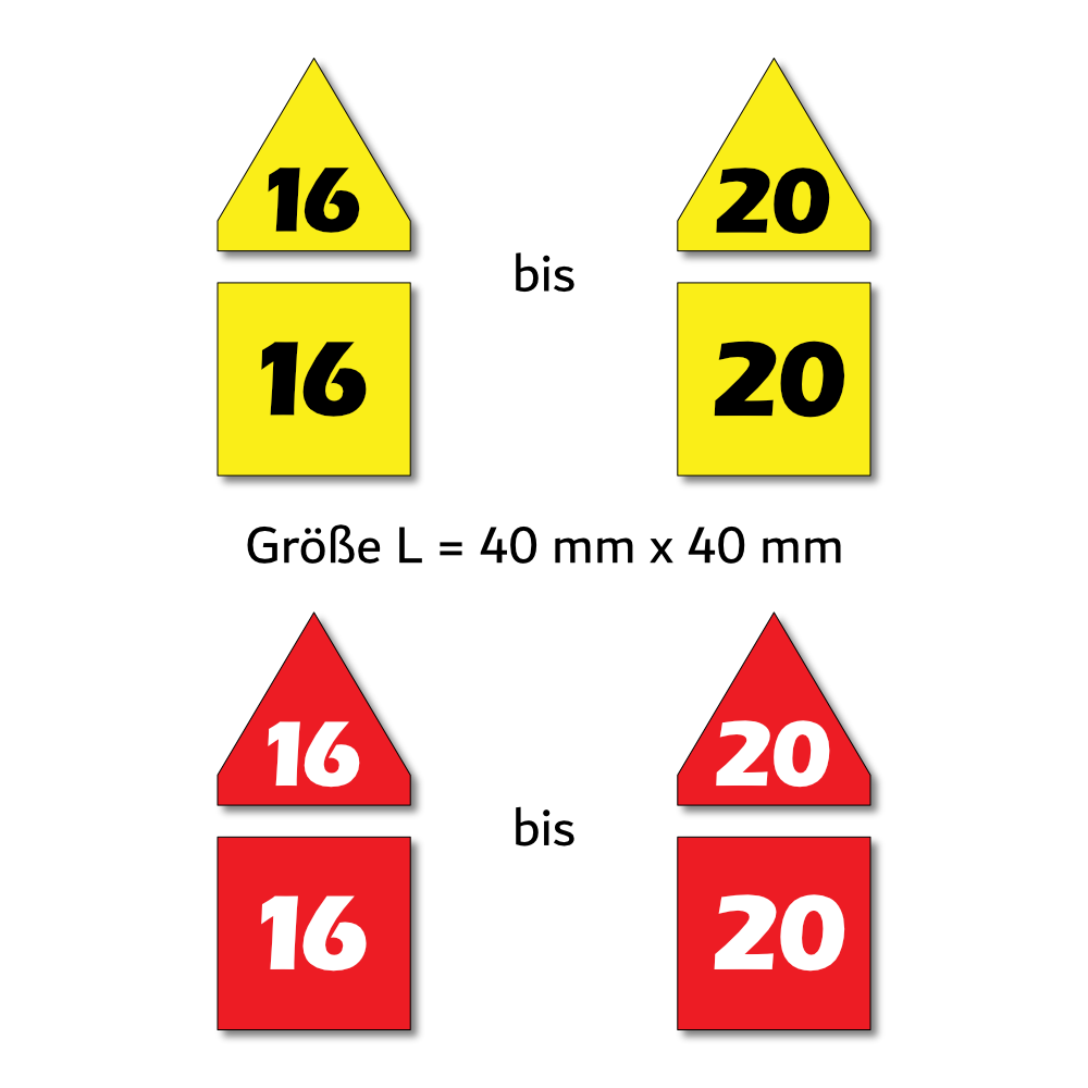 Magnetpfeile L 40 mm gelb/rot