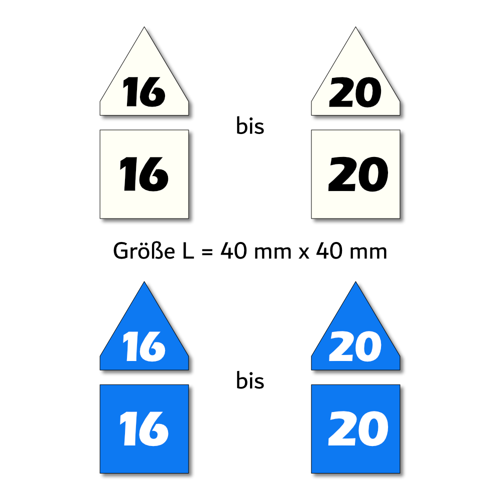 Magnetpfeile L 40 mm weiß/blau