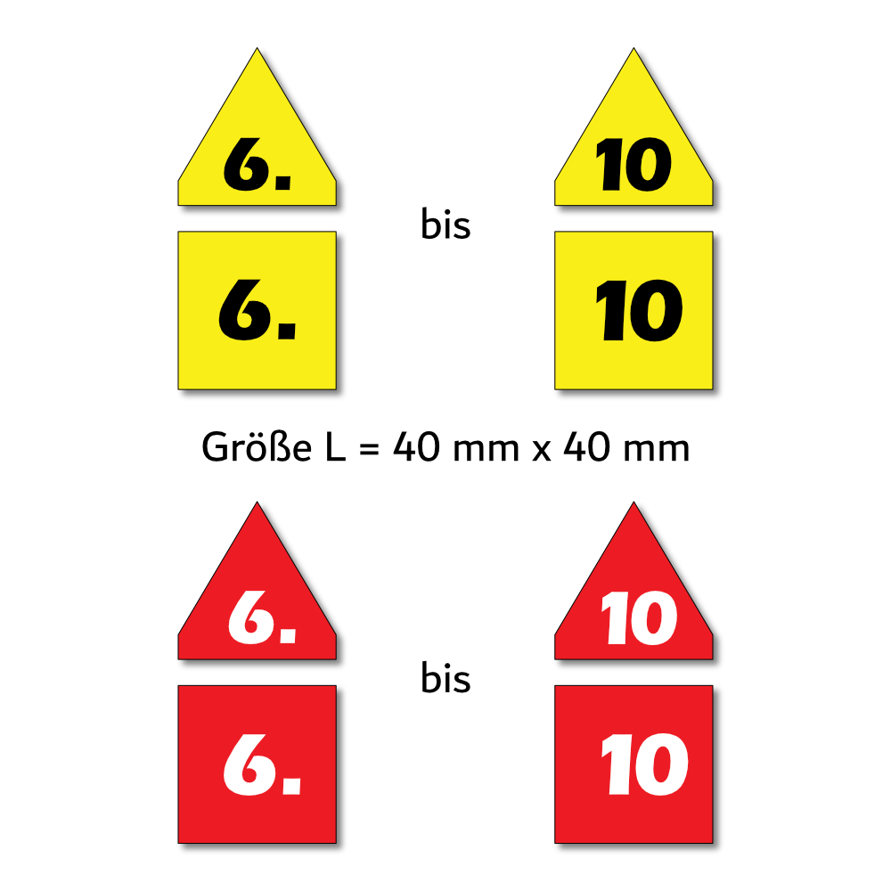 Magnetpfeile L 40 mm gelb/rot