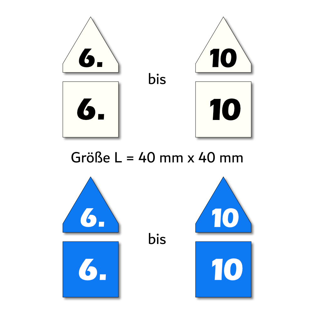 Magnetpfeile L 40 mm weiß/blau